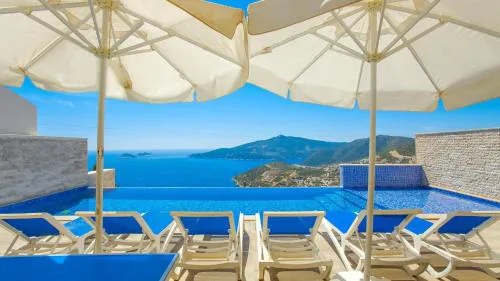 Kalkan 3 Bedroom Seaview Luxury Villa - Heated Indoor Pool
