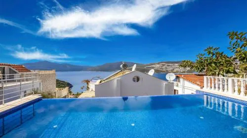 Kışla 3 bedroom seaview villa with heated pool private pool hot tub