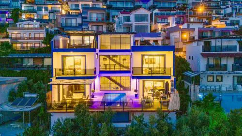 Luxury Sea View Villa with Private Heated Pool & Outdoor Pool in Kalkan